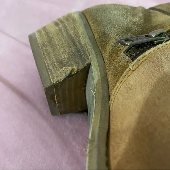 Diba True Pony Up Leather Fringe Ankle Boots Women's 8 Western Rodeo Low Heeled - Picture 2 of 13